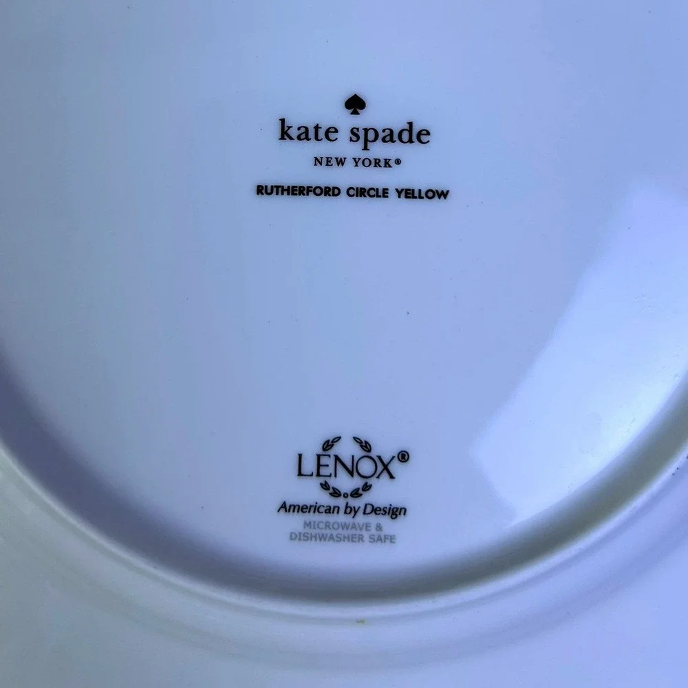 Set of 6 Kate Spade x Lenox Yellow Rutherford Circle Plates 9.5